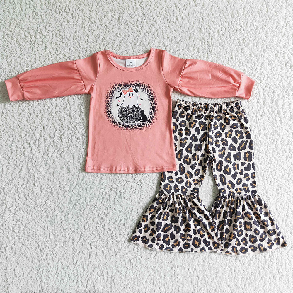 Baby Girls leopard ghost bell halloween clothing sets