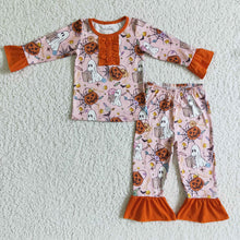 Load image into Gallery viewer, baby girls ghost pumpkin Halloween pajamas sets
