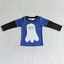 Load image into Gallery viewer, Baby kids long sleeve Halloween stripe ghost shirts
