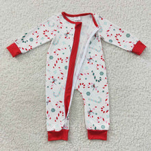 Load image into Gallery viewer, Baby Boys Candy Cane Christmas Rompers
