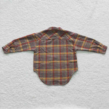 Load image into Gallery viewer, Baby Boys Orange Plaid Long Sleeve Shirts Tops
