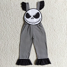 Load image into Gallery viewer, Baby girls Halloween black stripe jumpsuits Overall
