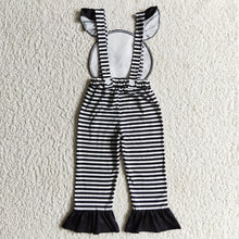 Load image into Gallery viewer, Baby girls Halloween black stripe jumpsuits Overall
