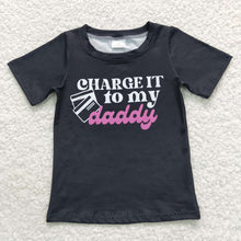 Load image into Gallery viewer, Baby Black Daddy Girl Short Sleeve Tee Shirts
