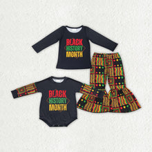 Load image into Gallery viewer, Baby Girls Black History Month African Sibling Romper Outfits Clothes Sets
