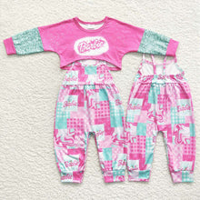 Load image into Gallery viewer, Baby Girls Bar Green Doll 2pcs Jumpsuits Clothes Sets
