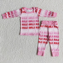 Load image into Gallery viewer, Baby Girls pink Valentines pajamas sets 3
