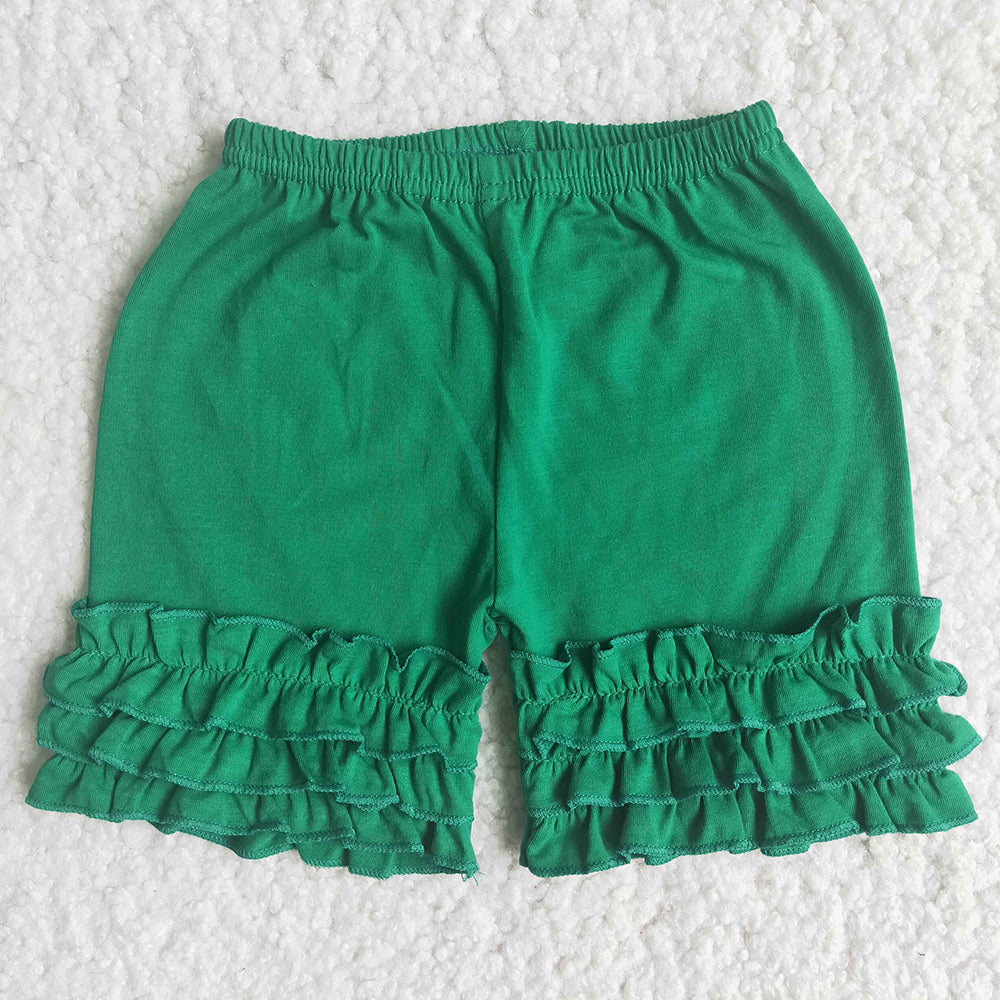 Green icing ruffle shorts