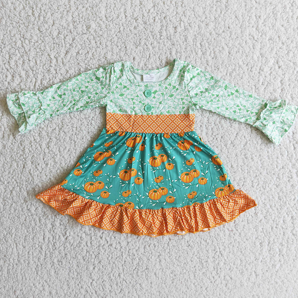 Pumpkin green fall dresses