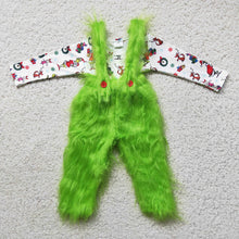 Load image into Gallery viewer, Fur Christmas suspender pants sets
