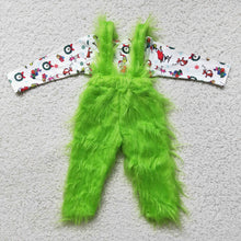 Load image into Gallery viewer, Fur Christmas suspender pants sets
