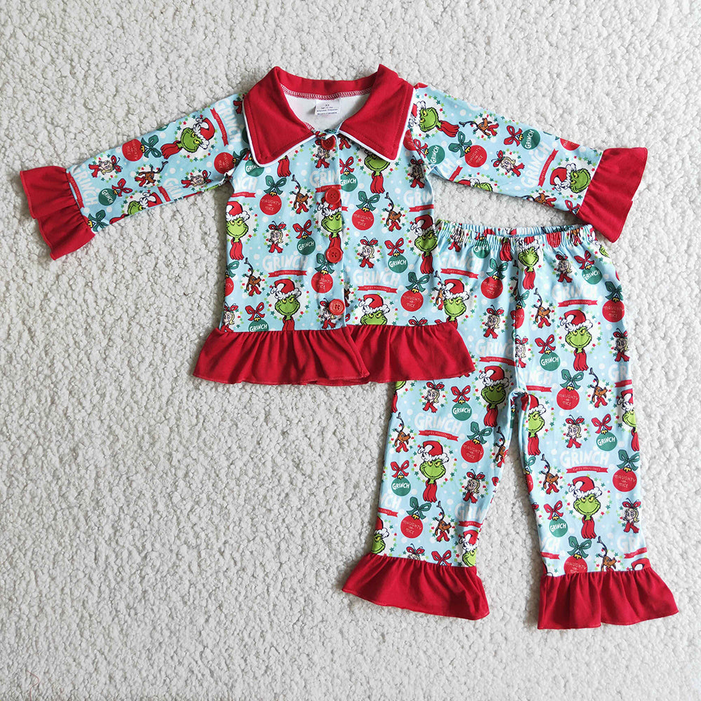 Christmas button pajamas