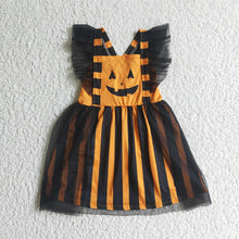 Load image into Gallery viewer, Baby girls Halloween face tutu knee length dresses
