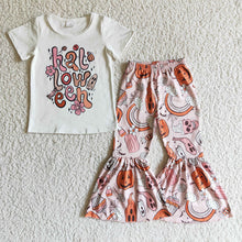 Load image into Gallery viewer, Baby Girls Halloween floral fall bell pants sets
