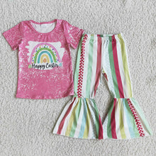 Load image into Gallery viewer, Easter Rainbow bell bottom pants sets
