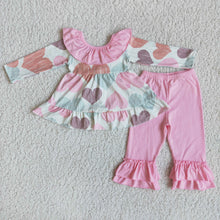 Load image into Gallery viewer, Valentines pink bow ruffle pants sets
