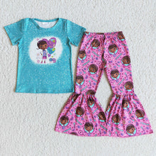 Load image into Gallery viewer, Baby Girls ballon pink blue bell pants sets
