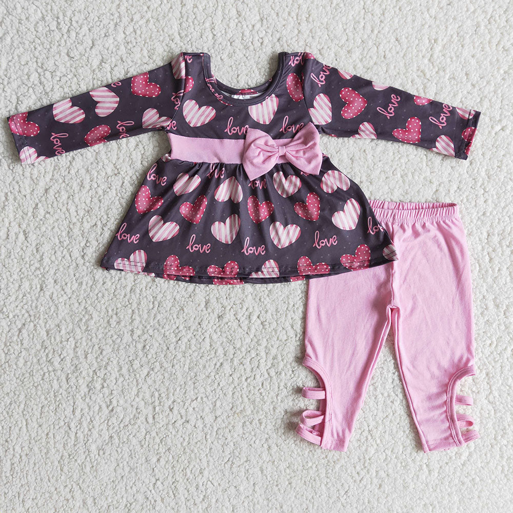 Valentines hearts cross legging sets