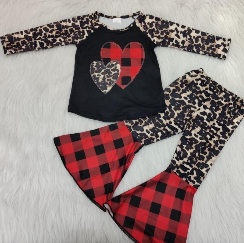 Valentines heart plaid sets