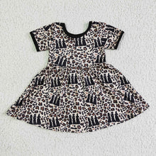 Load image into Gallery viewer, Baby girls halloween witch leopard dresses
