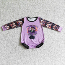 Load image into Gallery viewer, Baby girls Lavender Halloween witch rompers
