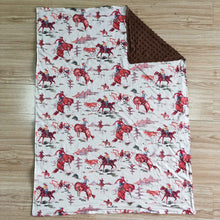 Load image into Gallery viewer, Baby boys horse western blankets
