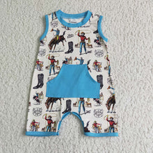 Load image into Gallery viewer, Baby boys summer western sleeveless rompers
