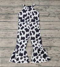 Load image into Gallery viewer, Baby Girls Black White Western Cow Print Jumpsuits
