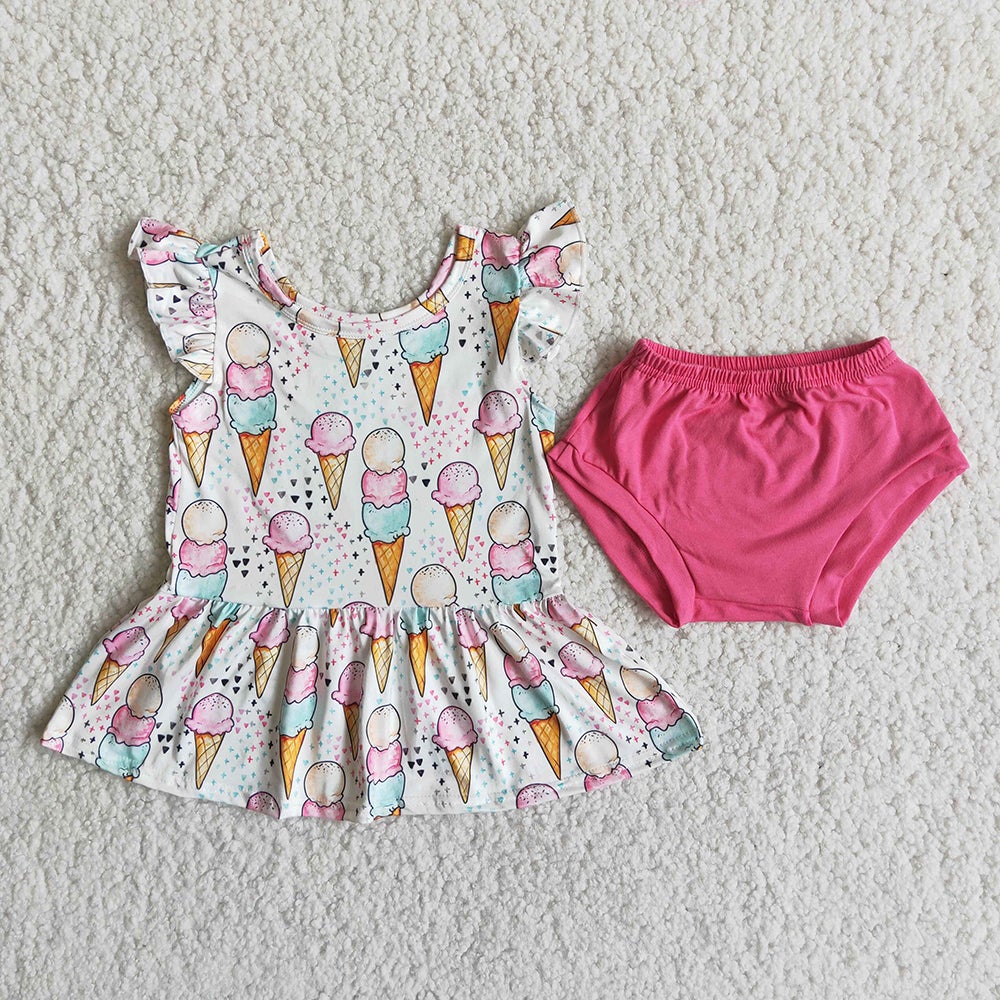 Pink Ice-cream soft bummie set