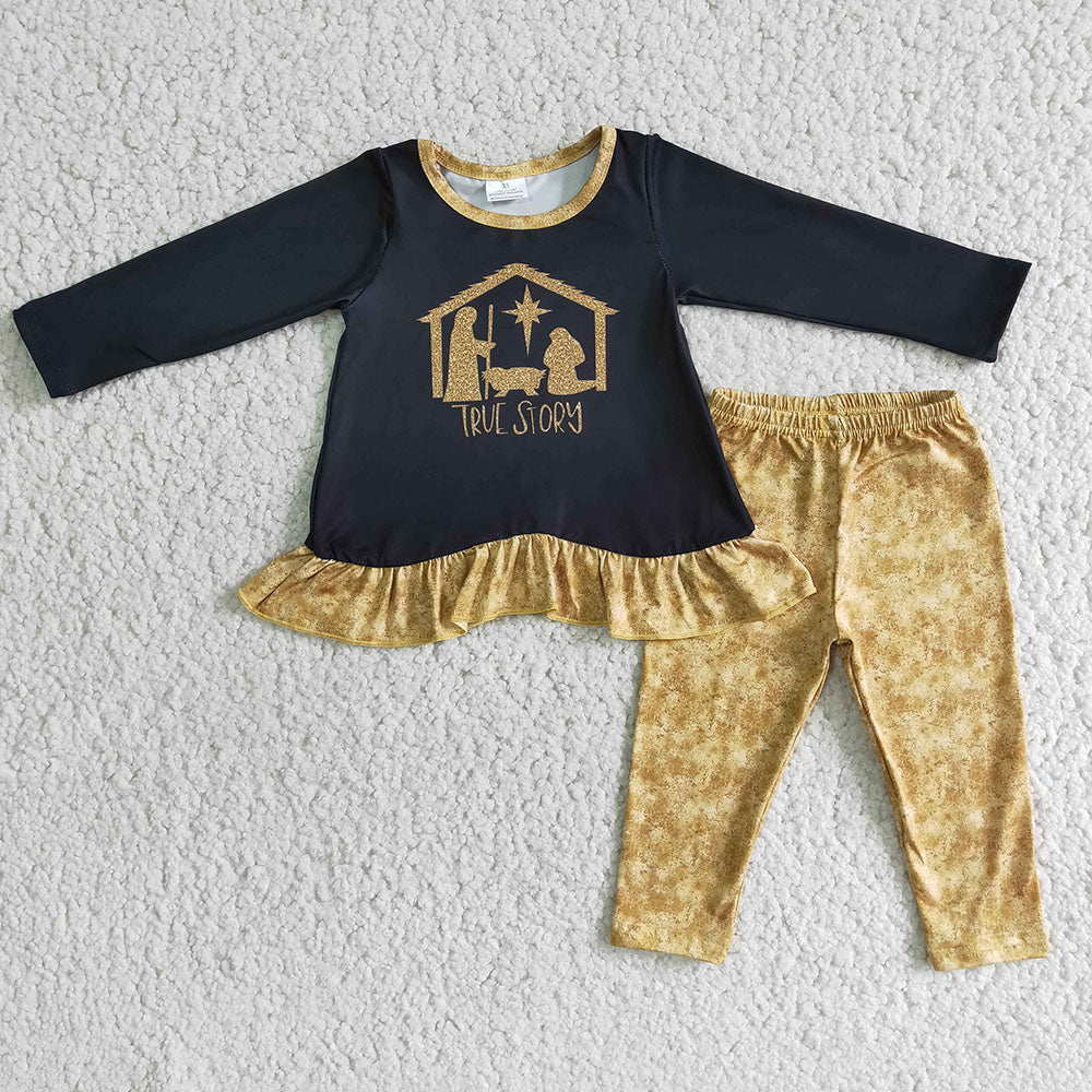 Girls Golden Jesus legging sets