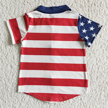 Load image into Gallery viewer, Baby Boys 4th of july star stripe shirts
