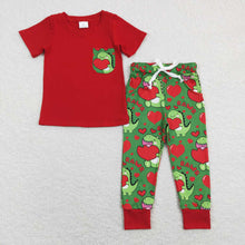Load image into Gallery viewer, Baby Boys Valentines Pocket Top Dinosaur Hearts Pants Clothes Sets
