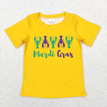 Load image into Gallery viewer, Baby Boys Mardi Gras Crawfish Yellow Short Sleeve Tee Shirts Tops

