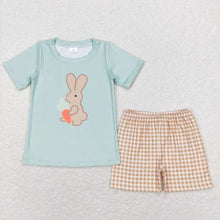 Load image into Gallery viewer, Baby Boys Easter Green Rabbit Shirt Shorts Outfits Clothing Sets
