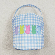 Load image into Gallery viewer, Baby Boys Easter Blue Checkered Bunny Basket Bags
