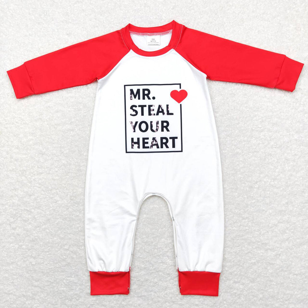 Baby Boys Valentines Long Sleeve Steal Heart Red Brother Sets
