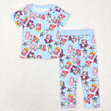 Load image into Gallery viewer, Baby Boys Blue Dogs Short Sleeve Tee Shirts Pants Pajamas Clothes Sets
