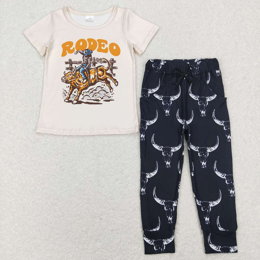 Baby Boys Rodeo Shirt Black Cow Pants Western Clothes Sets