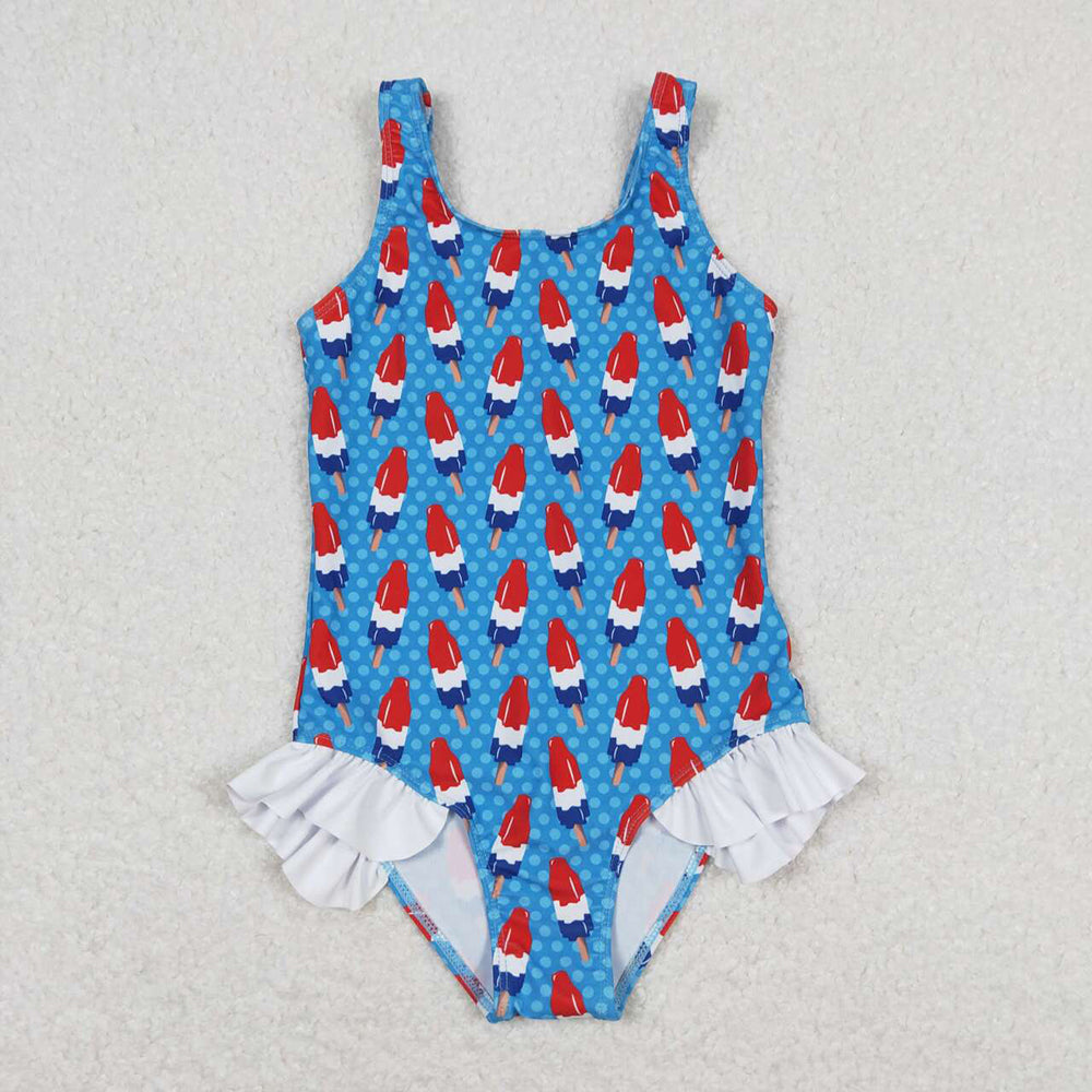 Baby Girls 4th Of July Popstick Ruffle One Piece Swimsuits