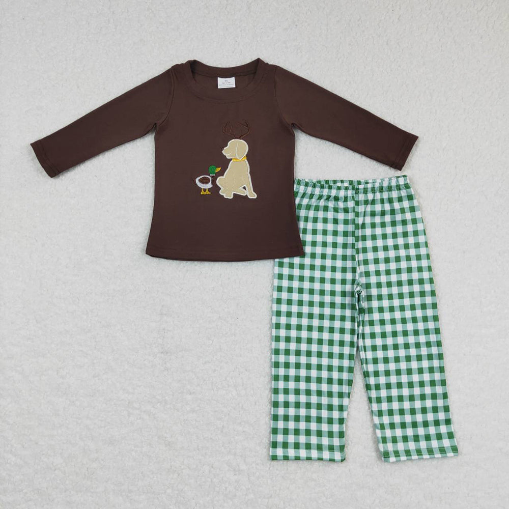 Baby Boys Dog Duck Hunting Top Pants Clothes Sets