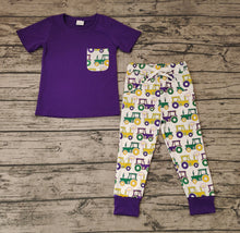 Load image into Gallery viewer, Baby Boys Mardi Gras Pocket Top Tractor Pants Clothes Sets
