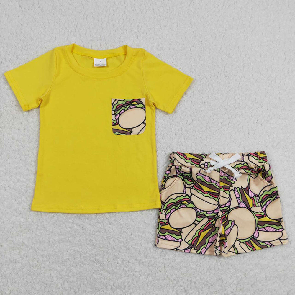 Baby Boys Hamburger Taco Shirt Top Shorts Clothes Sets