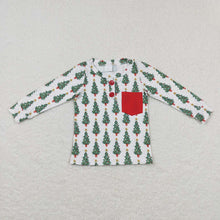 Load image into Gallery viewer, Baby Boys Christmas Tree Pocket Long Sleeve Tee Shirt Tops
