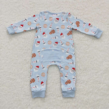 Load image into Gallery viewer, Baby Boys Milk Christmas Cookie Zip Rompers
