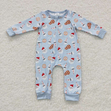 Load image into Gallery viewer, Baby Boys Milk Christmas Cookie Zip Rompers
