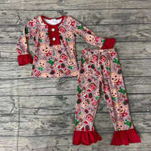 Load image into Gallery viewer, Baby girls red stripe cartoon pajamas
