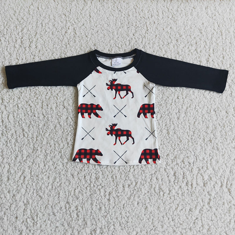 Boys Christmas moose shirt