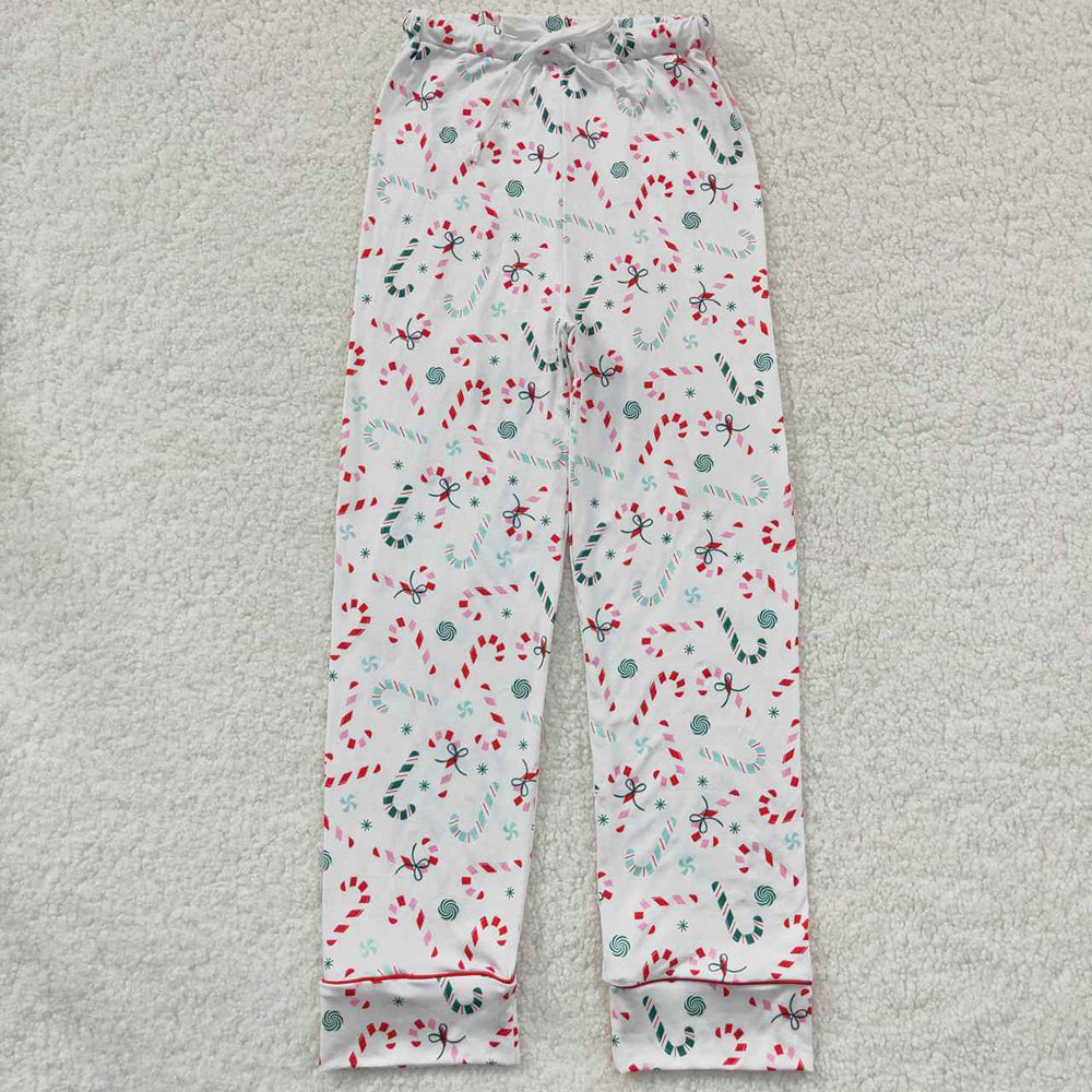 Adult Women Christmas Candy Cane Pants Pajamas