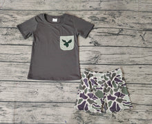 Load image into Gallery viewer, Baby Boys Camo Deer Pocket Shirt Shorts Clothes Sets
