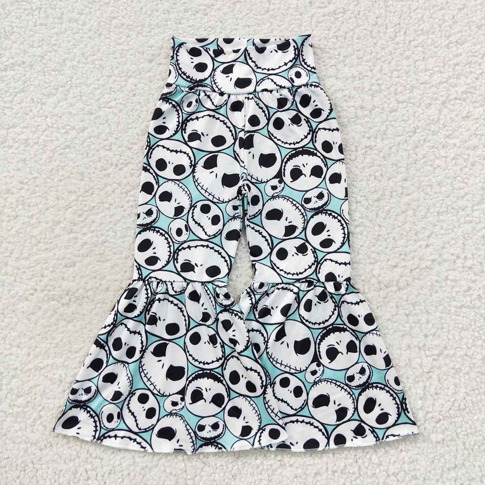 Baby Girls Blue Halloween Face Bell Pants